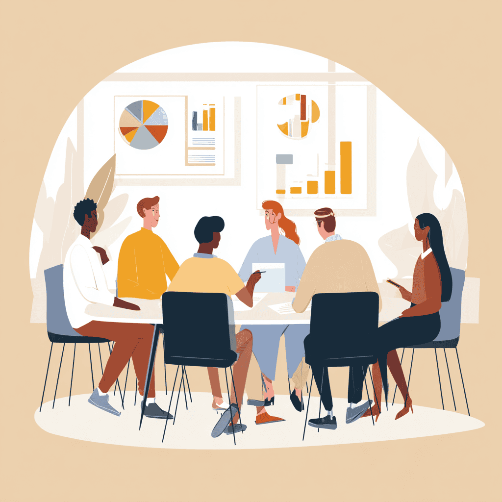 Team in gesprek over uitkomsten van medewerkersonderzoek